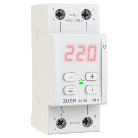 Реле напряжения ZUBR 1-ф, 50 А D2-50 red