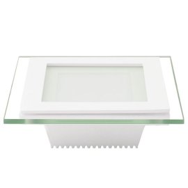 Светодиодный точечный встроенный LED светильник Eurolamp 6W "квадрат" 6W/3000K со стеклом (LED-DLS-6/3)