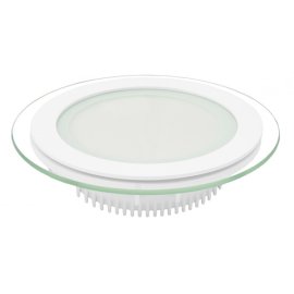 Светодиодный точечный встроенный LED светильник Eurolamp 6W "круг" 6W/4000K со стеклом (LED-DLR-6/4)
